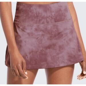 BALEAF Tennis Golf Skort High Waist Athletic Pleated Skirt Pink Tie Dye MEDIUM